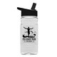 a black lid & clear bottle 20 oz clear sports bottle with flip straw lid