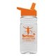 a orange lid & clear bottle 20 oz clear sports bottle with flip straw lid