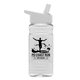 a white lid & clear bottle 20 oz clear sports bottle with flip straw lid