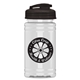 a translucent smoke lid & clear bottle mini 16 oz pete sports bottle with usa flip lid