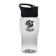 a black lid & clear bottle poly - pure jr. - 18 oz transparent bottle with pop - up lid