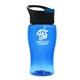 a black with blue flip tab lid & blue bottle poly - pure jr. - 18 oz transparent bottle with pop - up lid
