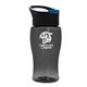 a black with blue flip tab lid & smoke bottle poly - pure jr. - 18 oz transparent bottle with pop - up lid