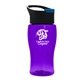 a black with blue flip tab lid & violet bottle poly - pure jr. - 18 oz transparent bottle with pop - up lid