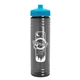 a cyan lid & smoke bottle 24 oz slim fit water bottle with push - pull lid