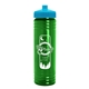 a cyan lid & transparent green bottle 24 oz slim fit water bottle with push - pull lid