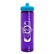 a cyan lid & transparent violet bottle 24 oz slim fit water bottle with push - pull lid