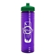 a green lid & transparent violet bottle 24 oz slim fit water bottle with push - pull lid