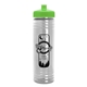 aerial view a lime lid & clear bottle 24 oz slim fit water bottle with push - pull lid, image 1 of 2