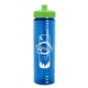 a lime lid & transparent blue bottle 24 oz slim fit water bottle with push - pull lid