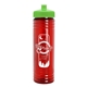a lime lid & transparent red bottle 24 oz slim fit water bottle with push - pull lid