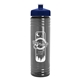 a navy blue lid & smoke bottle 24 oz slim fit water bottle with push - pull lid