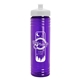 aerial view a white lid & transparent violet bottle 24 oz slim fit water bottle with push - pull lid, image 1 of 2