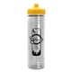 aerial view a yellow lid & clear bottle 24 oz slim fit water bottle with push - pull lid, image 1 of 2