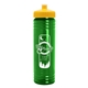a yellow lid & transparent green bottle 24 oz slim fit water bottle with push - pull lid