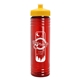 a yellow lid & transparent red bottle 24 oz slim fit water bottle with push - pull lid