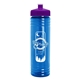 a violet lid & transparent blue bottle 24 oz slim fit water bottle with push - pull lid