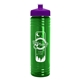 a violet lid & transparent green bottle 24 oz slim fit water bottle with push - pull lid
