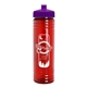 a violet lid & transparent red bottle 24 oz slim fit water bottle with push - pull lid