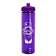 aerial view a violet lid & transparent violet bottle 24 oz slim fit water bottle with push - pull lid, image 1 of 2