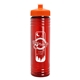 a orange lid & transparent red bottle 24 oz slim fit water bottle with push - pull lid
