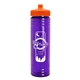 a orange lid & transparent violet bottle 24 oz slim fit water bottle with push - pull lid