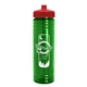 a red lid & transparent green bottle 24 oz slim fit water bottle with push - pull lid