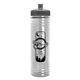 aerial view a gray lid & clear bottle 24 oz slim fit water bottle with push - pull lid, image 1 of 2