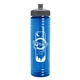 a gray lid & transparent blue bottle 24 oz slim fit water bottle with push - pull lid