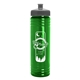 a gray lid & transparent green bottle 24 oz slim fit water bottle with push - pull lid