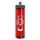 a gray lid & transparent red bottle 24 oz slim fit water bottle with push - pull lid