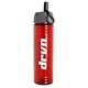 aerial view a transparent-red bottle & gray lid & clear straw 24 oz slim fit water bottle with ring straw lid, image 1 of 2