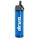 aerial view a transparent-blue bottle & gray lid & clear straw 24 oz slim fit water bottle with ring straw lid, image 1 of 2