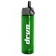 aerial view a transparent-green bottle & gray lid & clear straw 24 oz slim fit water bottle with ring straw lid, image 1 of 2