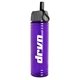 aerial view a transparent-violet bottle & gray lid & clear straw 24 oz slim fit water bottle with ring straw lid, image 1 of 2