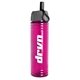 aerial view a transparent-fuchsia bottle & gray lid & clear straw 24 oz slim fit water bottle with ring straw lid, image 1 of 2