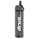 aerial view a transparent-smoke bottle & gray lid & clear straw 24 oz slim fit water bottle with ring straw lid, image 1 of 2