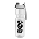 a gray with black cap lid & clear bottle champion - 28 oz transparent bottle with quick snap lid