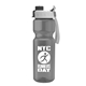 a gray with black cap lid & smoke bottle champion - 28 oz transparent bottle with quick snap lid