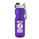 a gray with black cap lid & violet bottle champion - 28 oz transparent bottle with quick snap lid