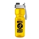a gray with black cap lid & yellow bottle champion - 28 oz transparent bottle with quick snap lid