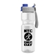 a gray with blue cap lid & clear bottle champion - 28 oz transparent bottle with quick snap lid