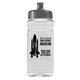aerial view a gray lid & clear bottle 20 oz clear sports bottle with push pull lid, image 1 of 2