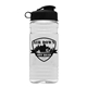 aerial view a black lid & clear bottle clear bottle with flip lid - 20 oz, image 1 of 2