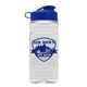 aerial view a reflex blue lid & clear bottle clear bottle with flip lid - 20 oz, image 1 of 2