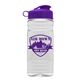 aerial view a violet lid & clear bottle clear bottle with flip lid - 20 oz, image 1 of 2