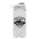 aerial view a white lid & clear bottle clear bottle with flip lid - 20 oz, image 1 of 2
