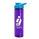 a cyan lid & transparent-violet bottle 24 oz slim fit halcyon water bottles with drink - thru lid