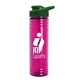 a green lid & transparent-fuchsia bottle 24 oz slim fit halcyon water bottles with drink - thru lid