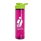 a lime-green lid & transparent-fuchsia bottle 24 oz slim fit halcyon water bottles with drink - thru lid